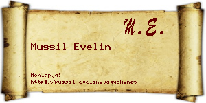 Mussil Evelin névjegykártya